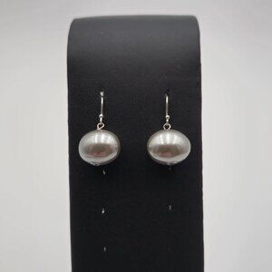 Sterling Silver Faux Pearl Dangle Earrings A1919